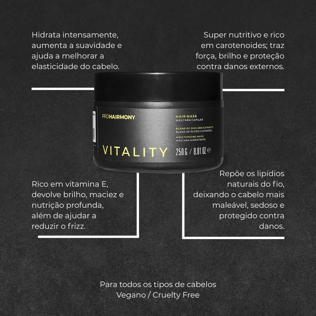 Máscara Hidratante Vitality 250g - Pro Hairmony