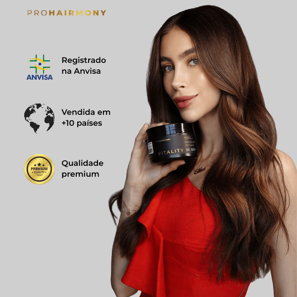 Máscara Hidratante Vitality 250g - Hidratação Profunda com 9 Óleos Premium - Pro Hairmony